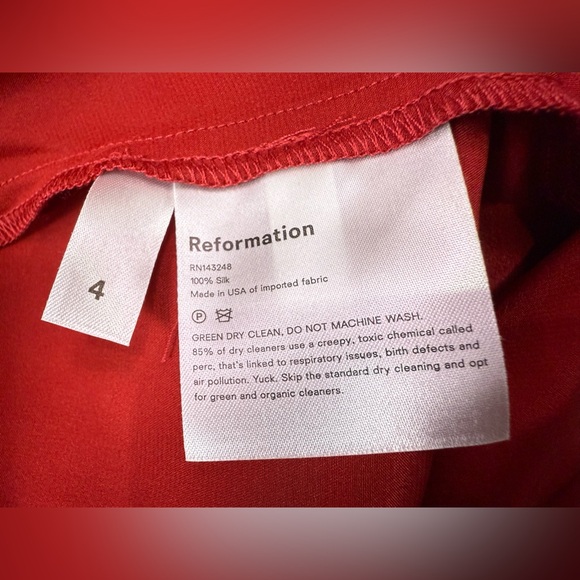 Reformation Red Silk Midi Dress - Picture 12 of 16